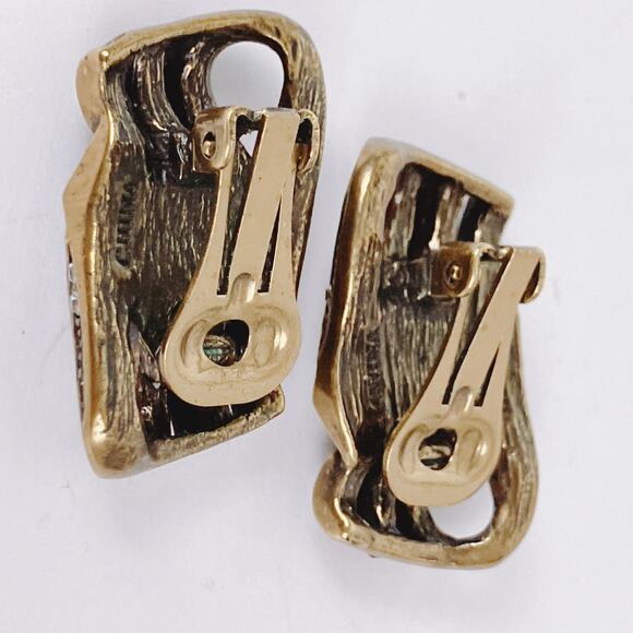 Heidi Daus Ribbon Candy Swarovski Red Rhinestone Holiday Clip On Earrings - Picture 9 of 11